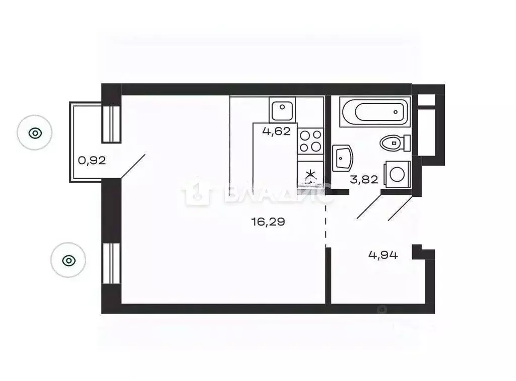 1-к кв. Московская область, Красногорск ул. Молодежная, 6 (30.0 м) - Фото 2