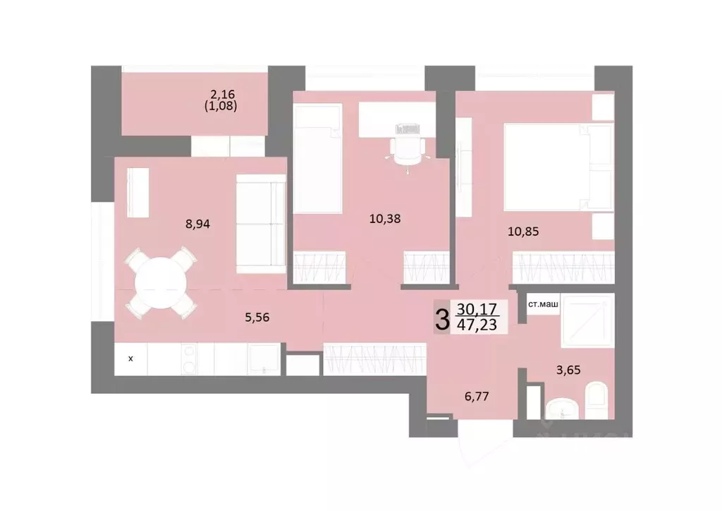 3-к кв. Свердловская область, Екатеринбург ул. Краснофлотцев, 40/2 ... - Фото 1