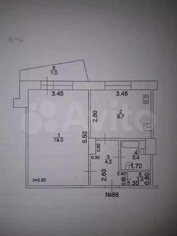 1-к. квартира, 38 м, 4/9 эт. - Фото 0
