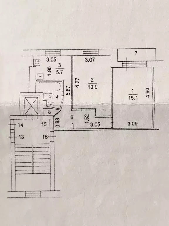 2-к. квартира, 48,2 м, 4/9 эт. - Фото 0