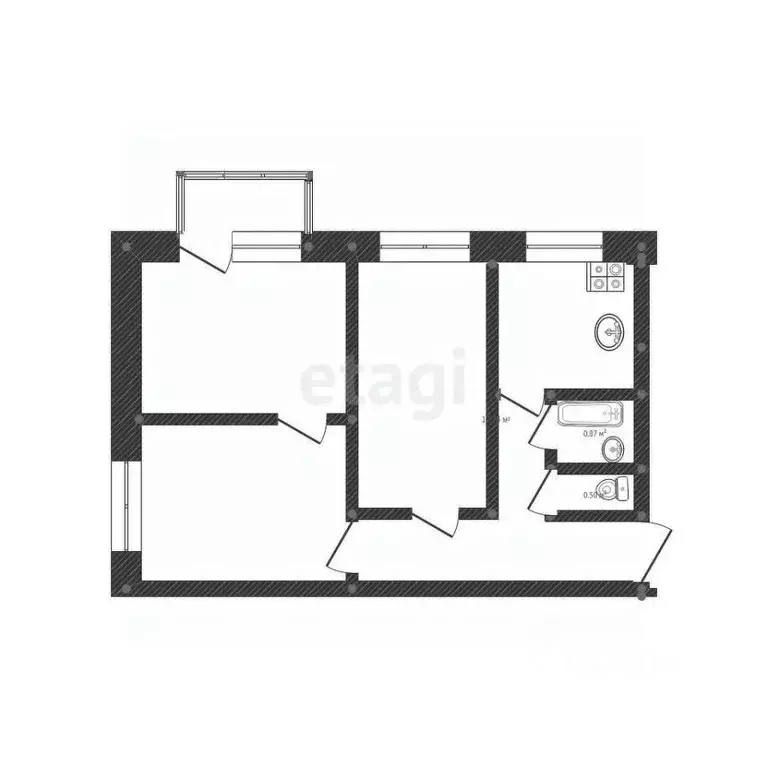 3-к кв. Удмуртия, Ижевск ул. Металлистов, 43 (52.3 м) - Фото 1