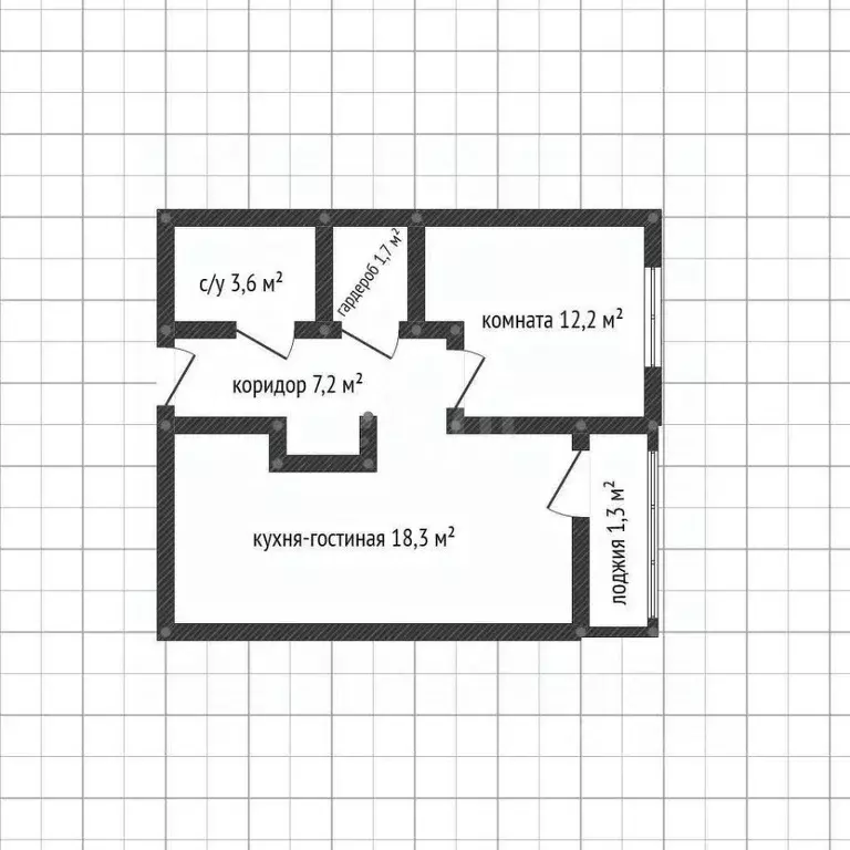 1-к кв. Адыгея, Майкоп Спортивная ул., 43 (43.0 м) - Фото 2