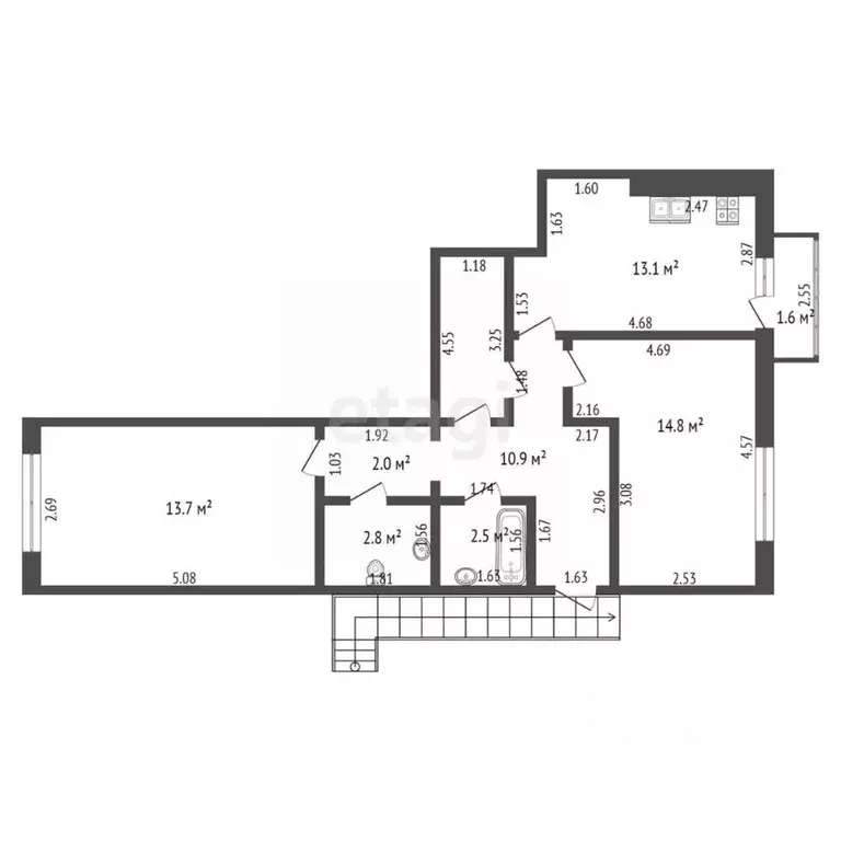 2-к кв. Костромская область, Кострома ул. Голубкова, 6Б (59.7 м) - Фото 1