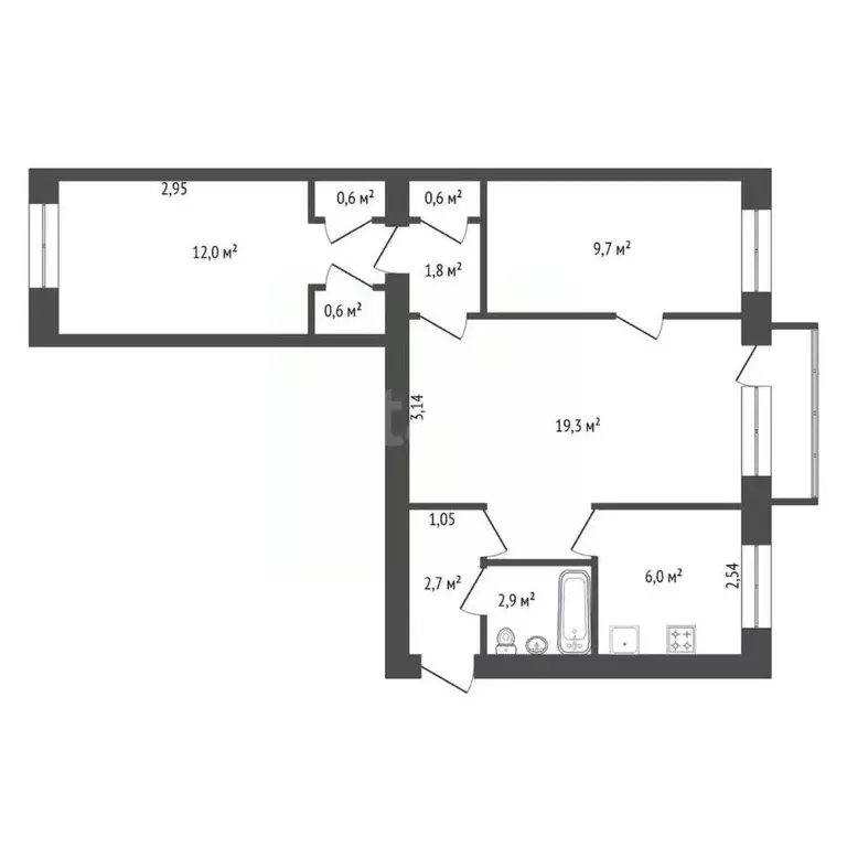 3-к кв. Башкортостан, Уфа ул. 50-летия Октября, 20 (56.2 м) - Фото 2