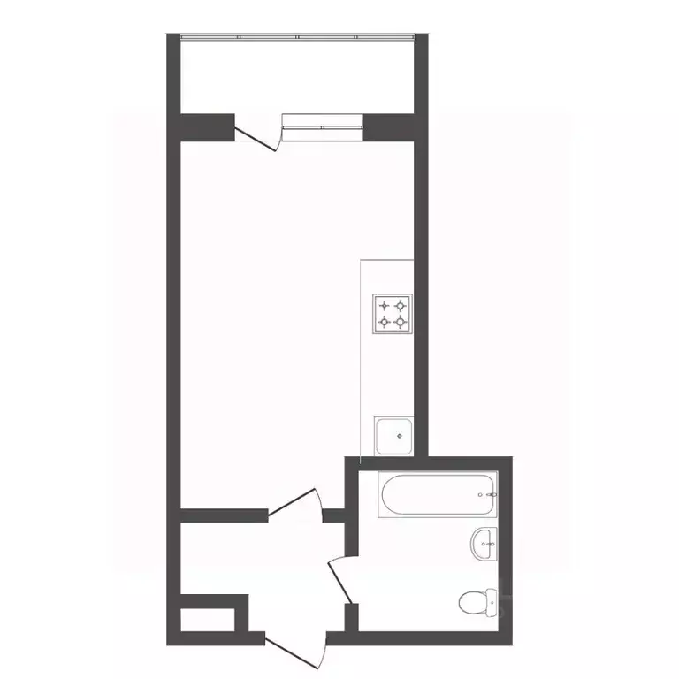 1-к кв. Тюменская область, Тюмень Олимпийская ул., 12а (12.7 м) - Фото 2