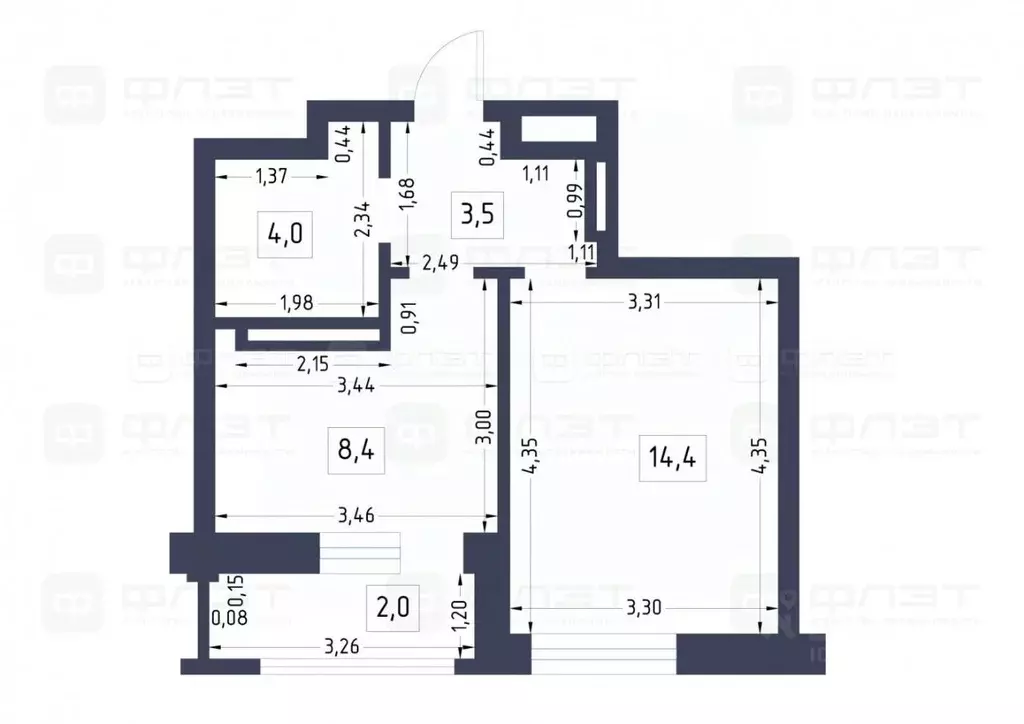 1-к кв. Татарстан, Казань ул. Назиба Жиганова, 2А (32.3 м) - Фото 1
