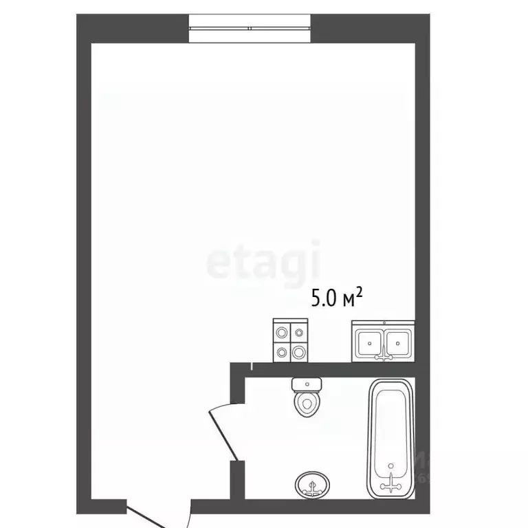 Студия Москва Новоостаповская ул., 20 (26.2 м) - Фото 2