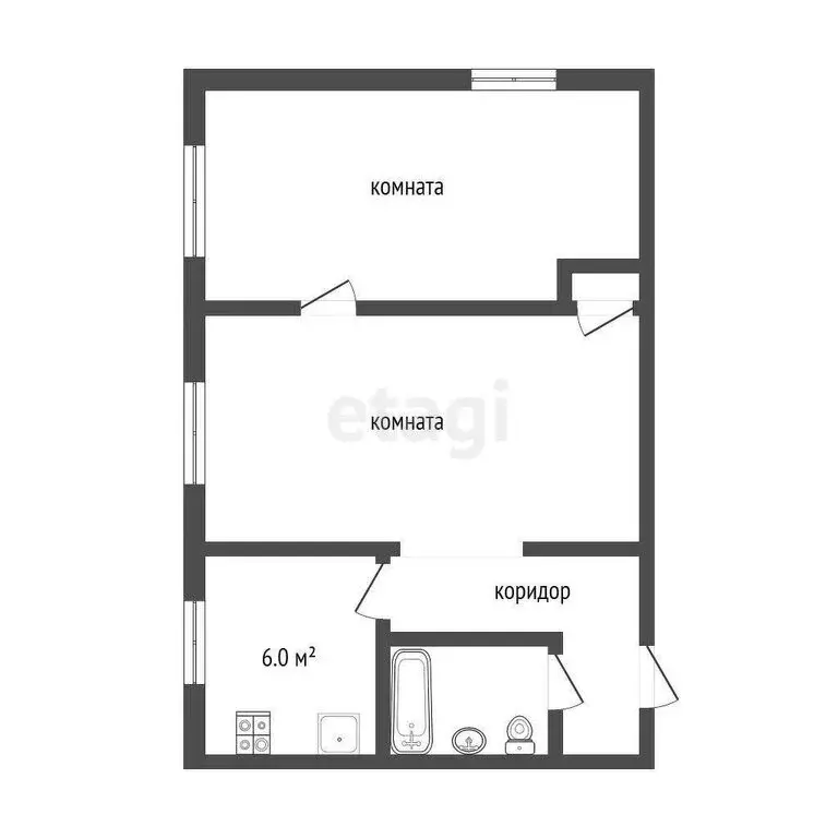 2-комнатная квартира: Воскресенск, Московская улица, 2В (40 м) - Фото 0