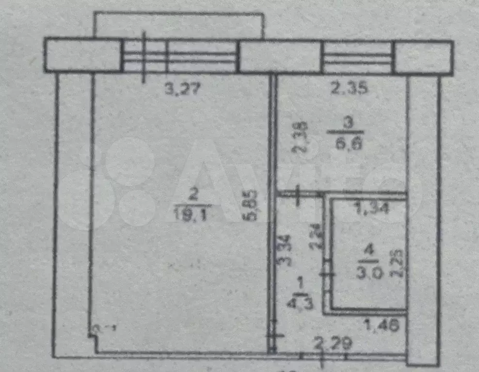 1-к. квартира, 32 м, 4/9 эт. - Фото 0