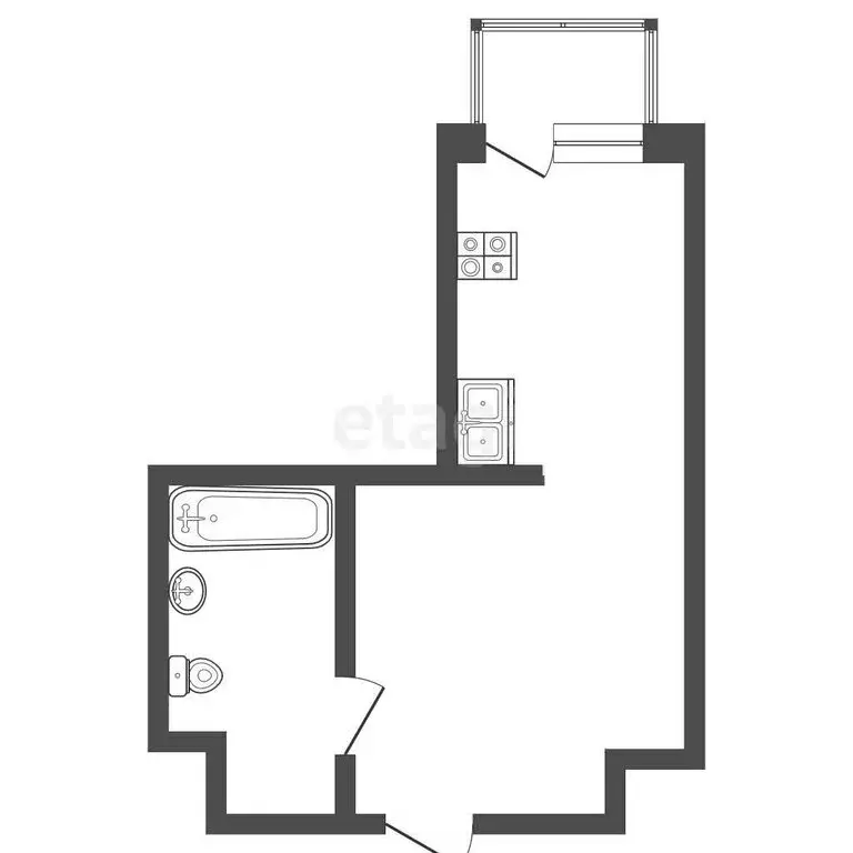 1-комнатная квартира: Тюмень, улица Геннадия Райкова, 19 (24 м) - Фото 1
