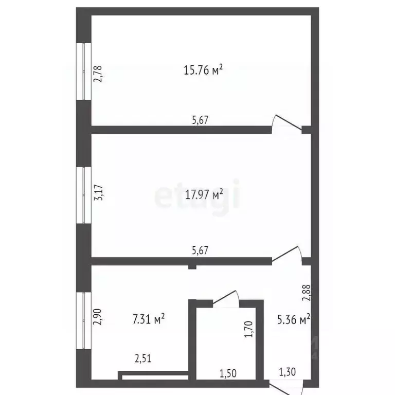 2-к кв. Брянская область, Севск Рабочая ул., 26 (49.2 м) - Фото 1