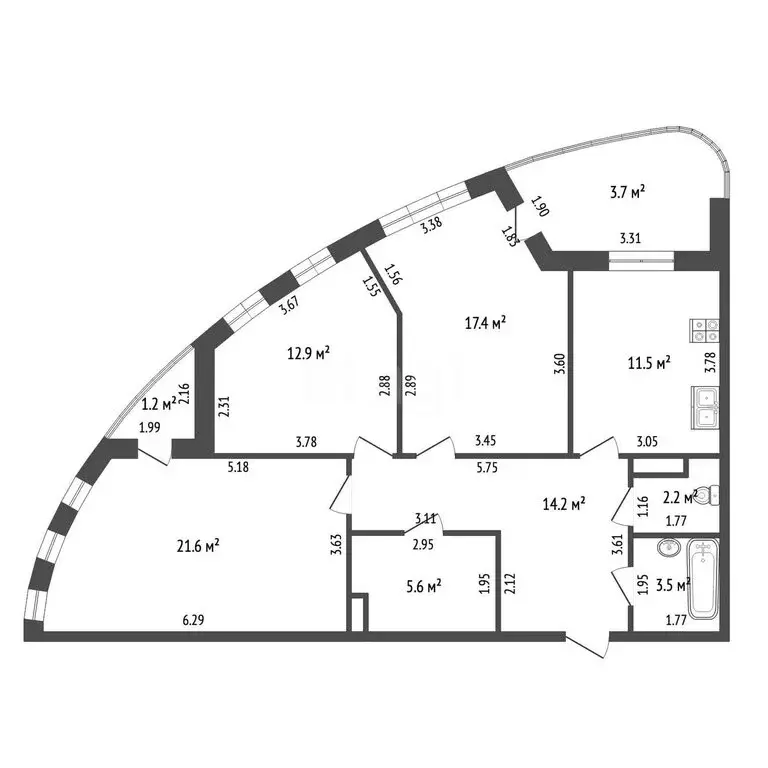 3-комнатная квартира: Калининград, Орудийная улица, 30В (93.8 м) - Фото 1