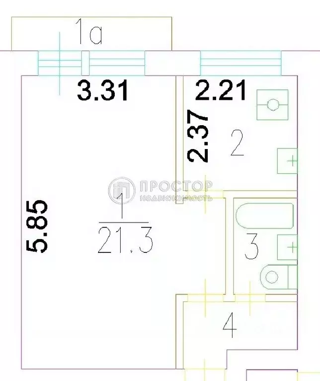 1-к кв. Москва ул. Шаболовка, 19 (33.0 м) - Фото 2
