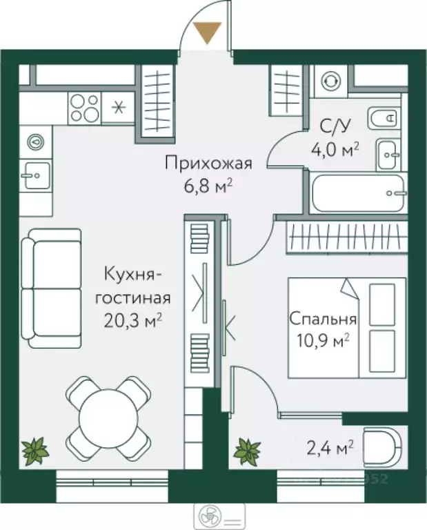 1-к кв. Волгоградская область, Волгоград Новосибирская ул., 74 (44.4 ... - Фото 1