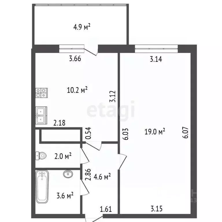 Студия Санкт-Петербург ул. Адмирала Коновалова, 2-4 (40.0 м) - Фото 1