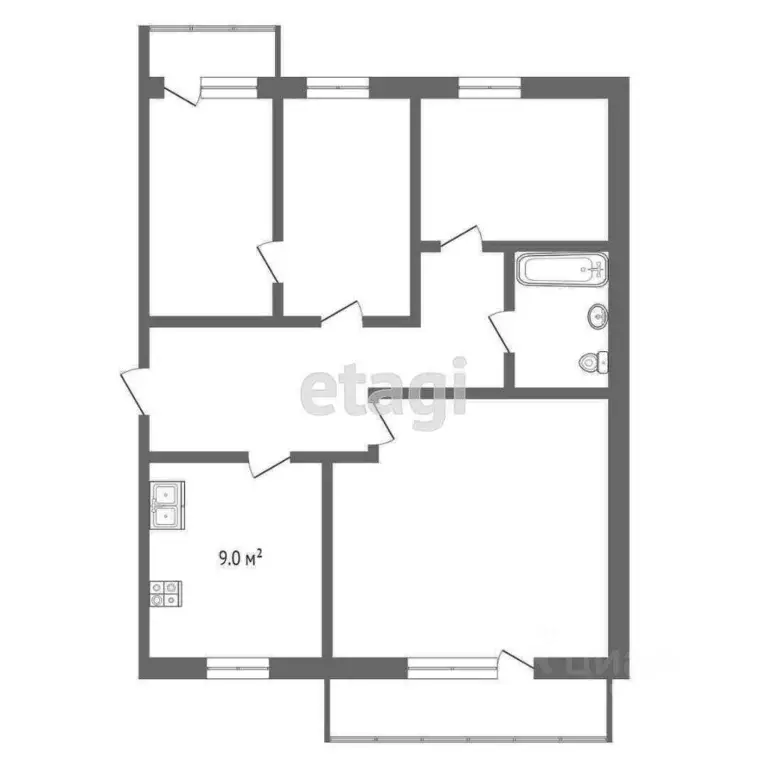 4-к кв. Коми, Усинск ул. Строителей, 15А (78.4 м) - Фото 1