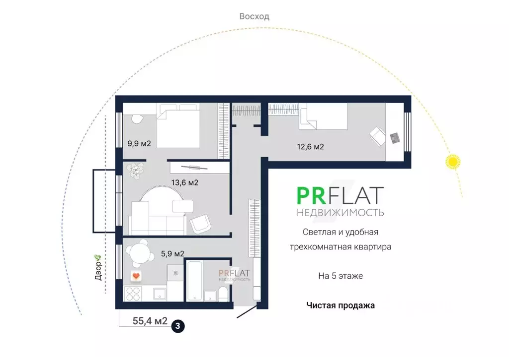 3-к кв. Свердловская область, Екатеринбург ул. Красных Командиров, 1 ... - Фото 1