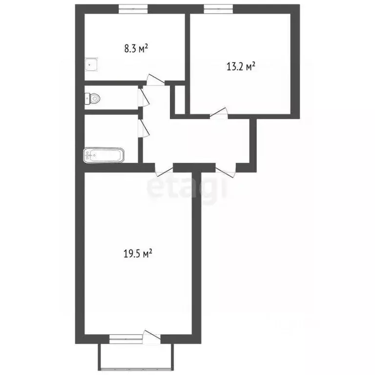 2-к кв. Челябинская область, Озерск просп. Ленина, 81 (52.6 м) - Фото 1