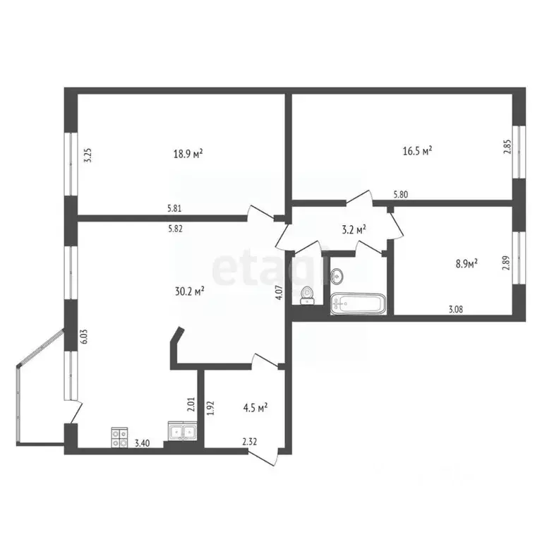 4-к кв. Ямало-Ненецкий АО, Ноябрьск просп. Мира, 89В (85.7 м) - Фото 1