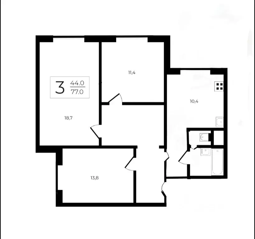 3-к кв. Москва Алтуфьевское ш., 78 (77.0 м) - Фото 2