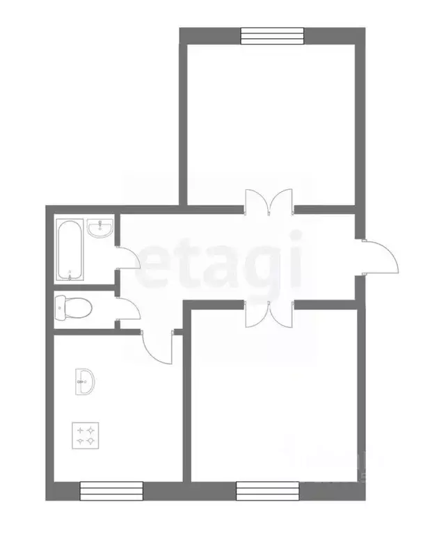 2-к кв. Челябинская область, Южноуральск Привокзальная ул., 7 (50.0 м) - Фото 2
