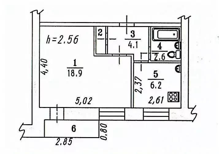 1-к кв. Омская область, Омск ул. Челюскинцев, 90 (36.2 м) - Фото 1