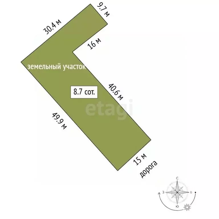 Участок в Ленинградская область, Всеволожск 2-я линия, 9 (8.74 сот.) - Фото 1