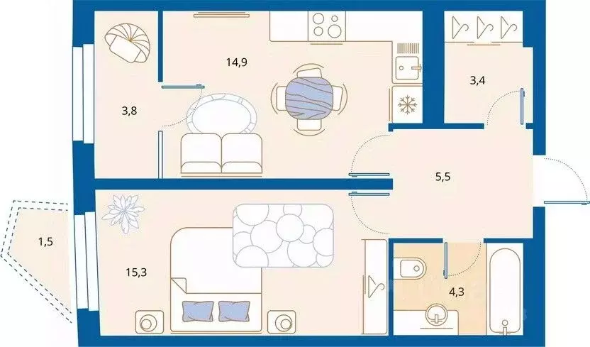 1-к кв. Пензенская область, Пенза Арбеково жилрайон, Дальнее Арбеково ... - Фото 0
