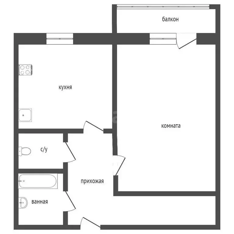 1-комнатная квартира: Курган, жилой район Заозёрный, 4-й микрорайон, 9 ... - Фото 0