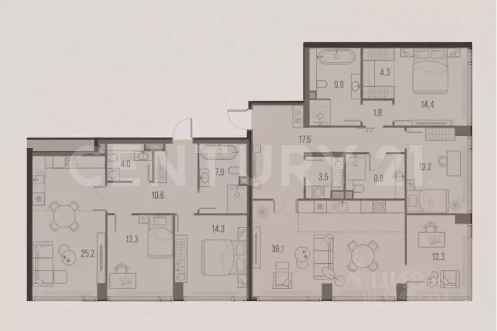 6-к кв. Москва Летниковская ул., 11к1 (195.0 м) - Фото 2