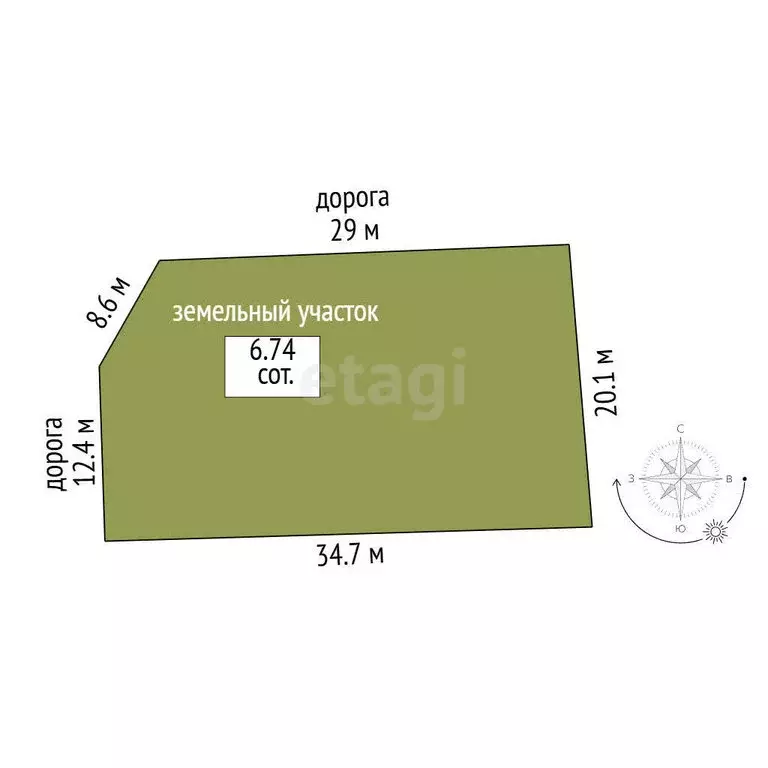 Участок в село Сущёво, Заречная улица (6.7 м) - Фото 1