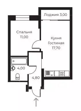 1-к кв. Воронежская область, Воронеж ул. Черняховского, 92 (38.9 м) - Фото 1