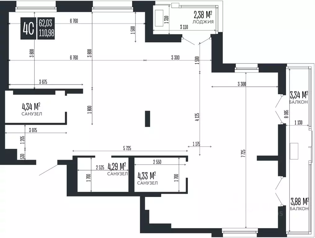 4-к кв. Алтайский край, Барнаул Опера Резиденс жилой комплекс, БС3 ... - Фото 1