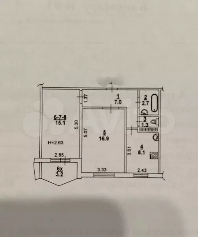2-к. квартира, 54 м, 6/9 эт. - Фото 0