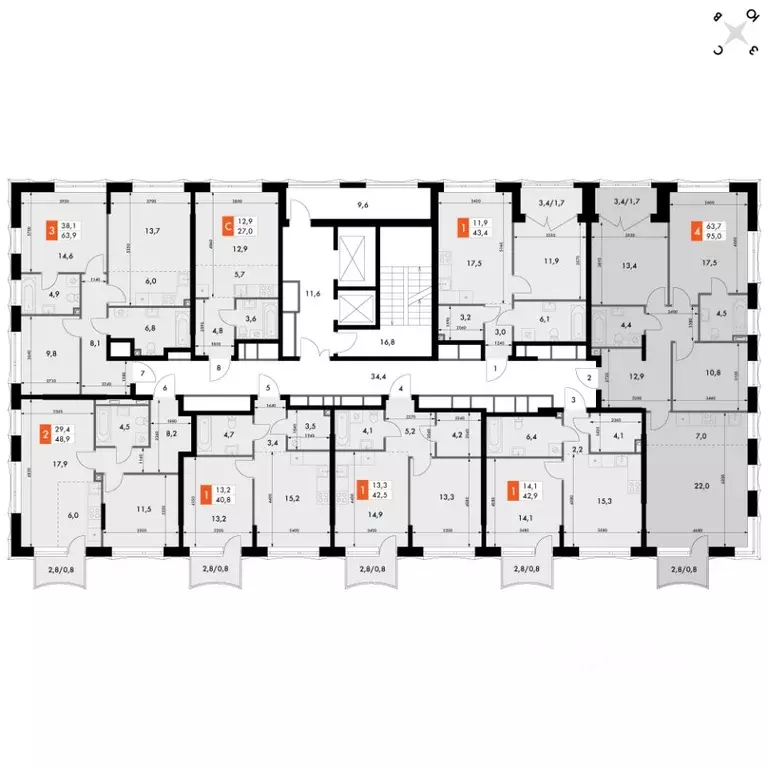 4-к кв. Нижегородская область, Нижний Новгород Черниговская ул. (95.0 ... - Фото 1