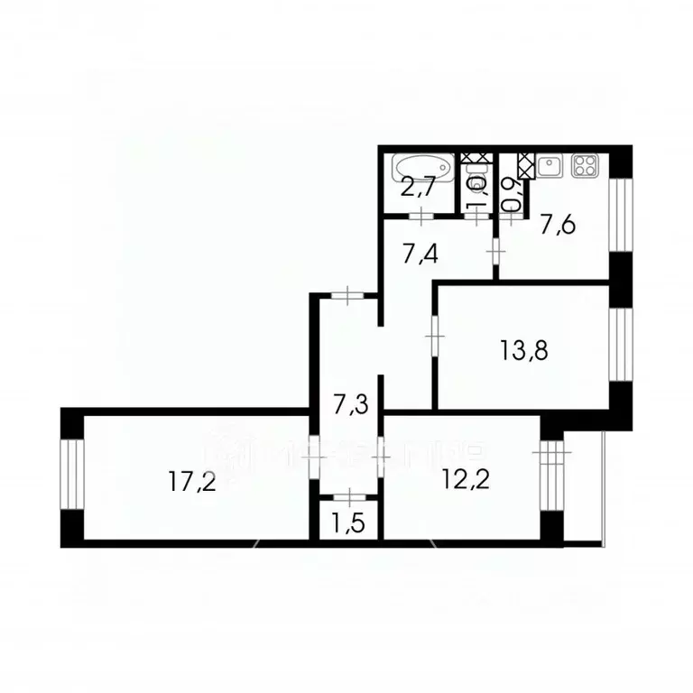 3-к кв. Санкт-Петербург 1-е Парголово тер.,  (71.6 м) - Фото 2