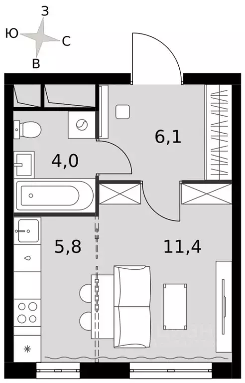 Студия Московская область, Ленинский городской округ, пос. Развилка ... - Фото 2