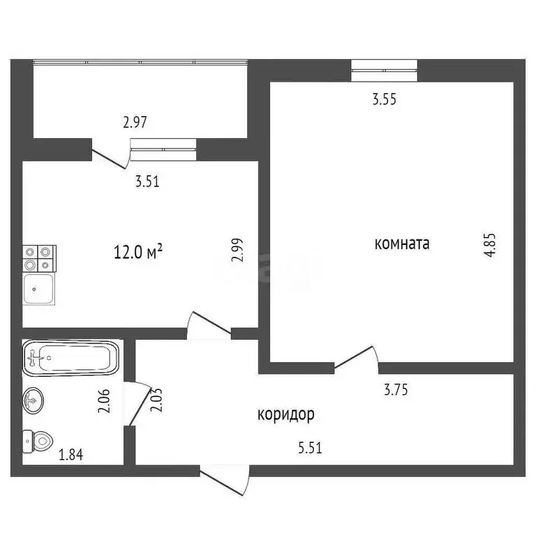 2-комнатная квартира: Кострома, улица Свердлова, 35к3 (64 м) - Фото 0