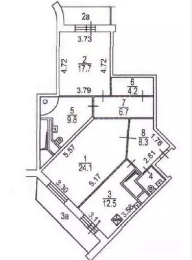 Квартира, 2 комнаты, 92 м - Фото 1