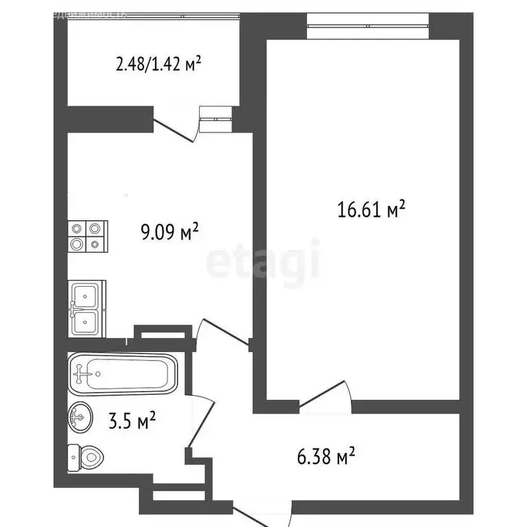1-комнатная квартира: Ярославль, Красноборская улица, 38к3 (37 м) - Фото 0