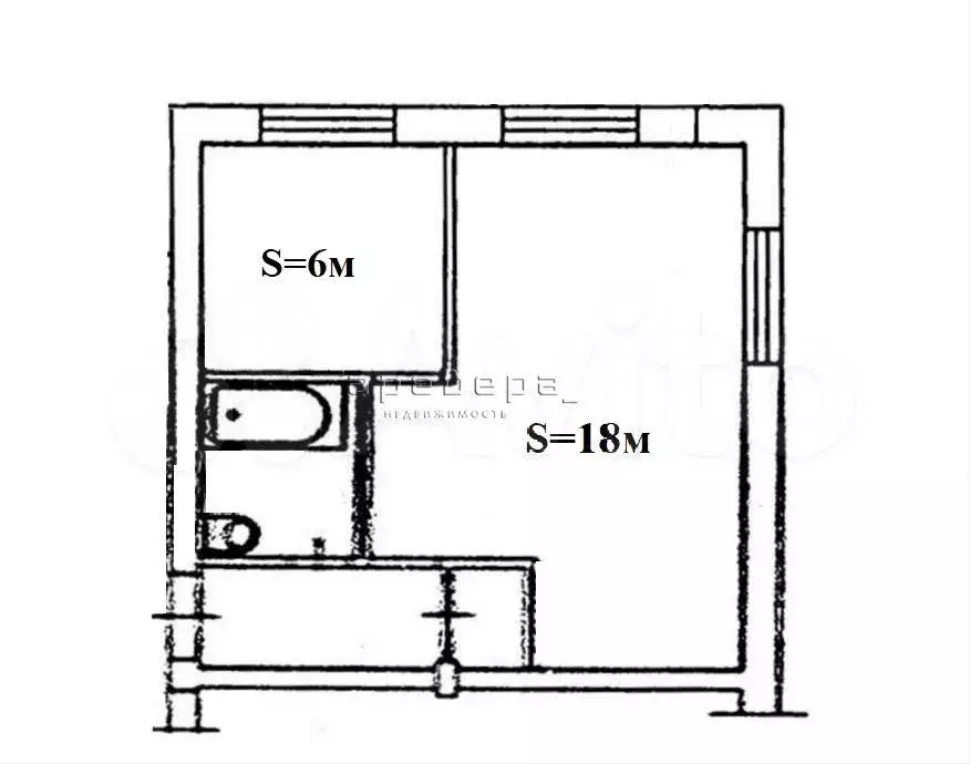 1-к. квартира, 30,7 м, 1/5 эт. - Фото 0