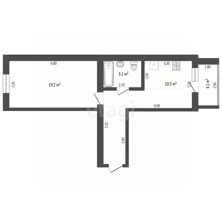 1-к кв. Тюменская область, Тюмень ул. Мельникайте, 142А (43.9 м) - Фото 2