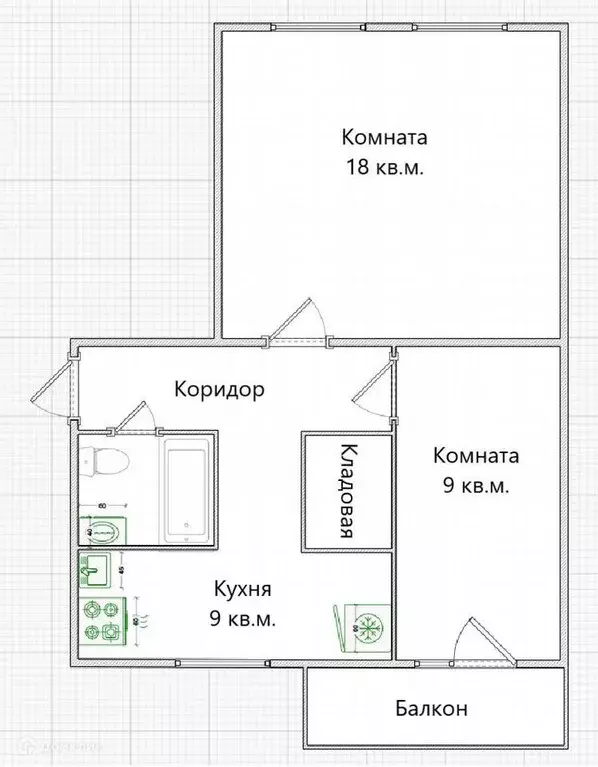 Продаётся 2-к квартира, 46.9 м - Фото 1