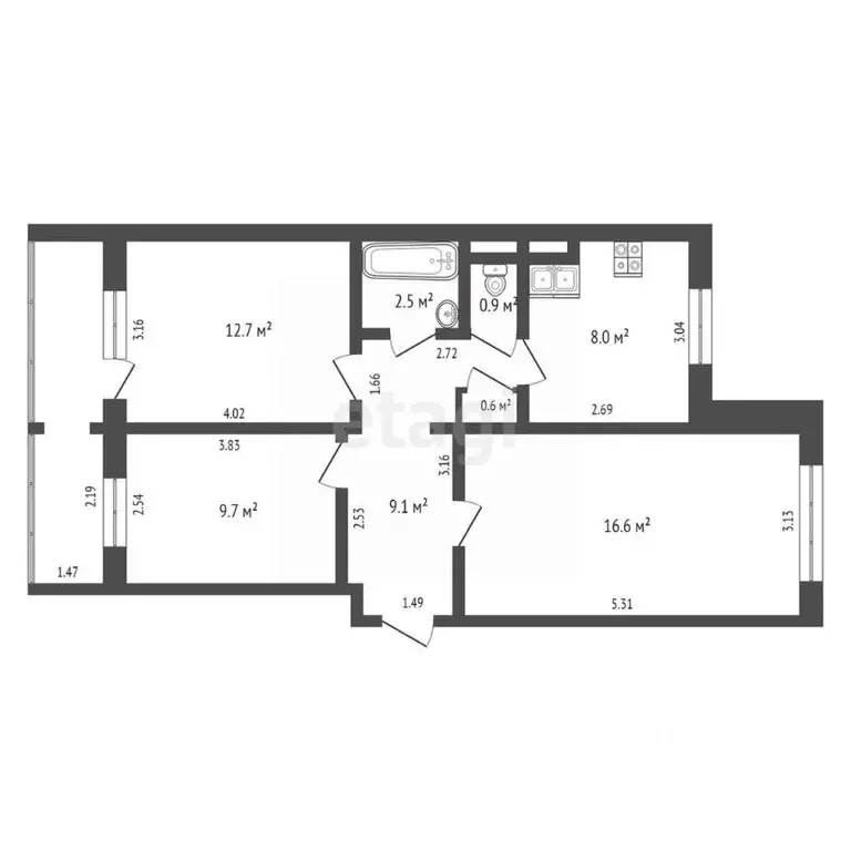 3-к кв. Крым, Джанкой ул. Советская, 59 (59.7 м) - Фото 2