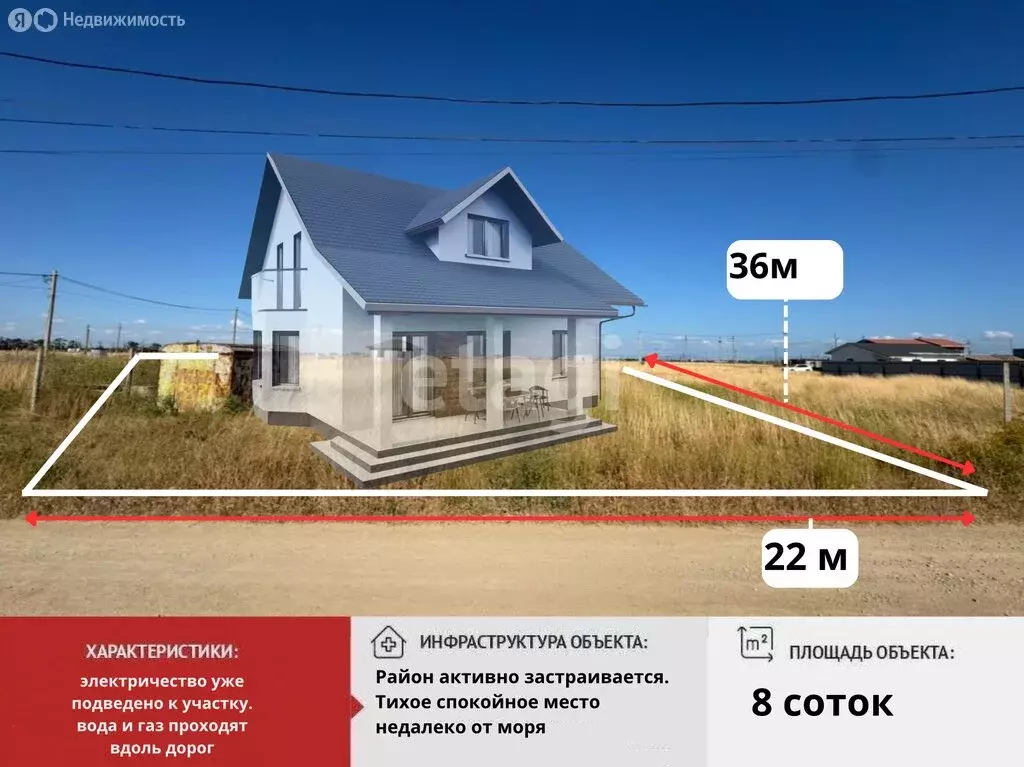 Участок в Николаевка, Яблоневая улица (8 м) - Фото 2