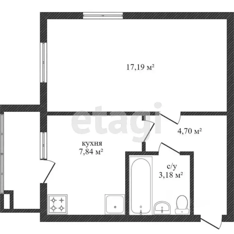 1-к кв. Белгородская область, Белгородский район, Разумное рп ул. ... - Фото 2