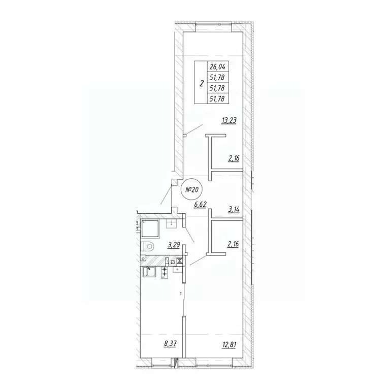 2-к кв. Калининградская область, Зеленоградск  (51.78 м) - Фото 1