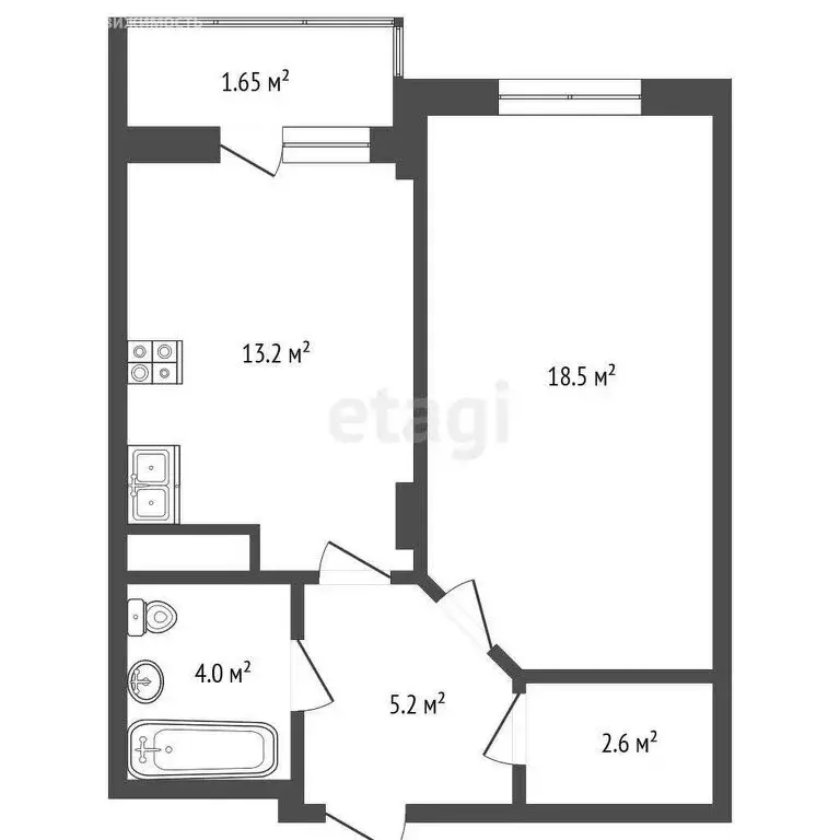 1-комнатная квартира: Анапа, Таманская улица, 121к4 (46 м) - Фото 1