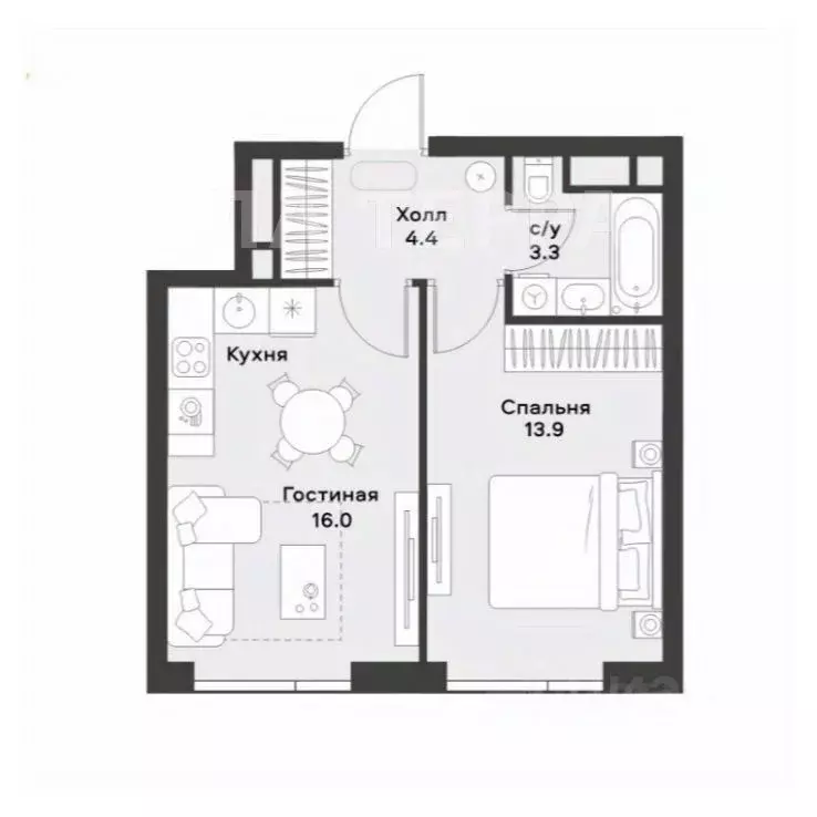 1-к кв. Москва Летная ул., 95Бк2 (37.7 м) - Фото 2