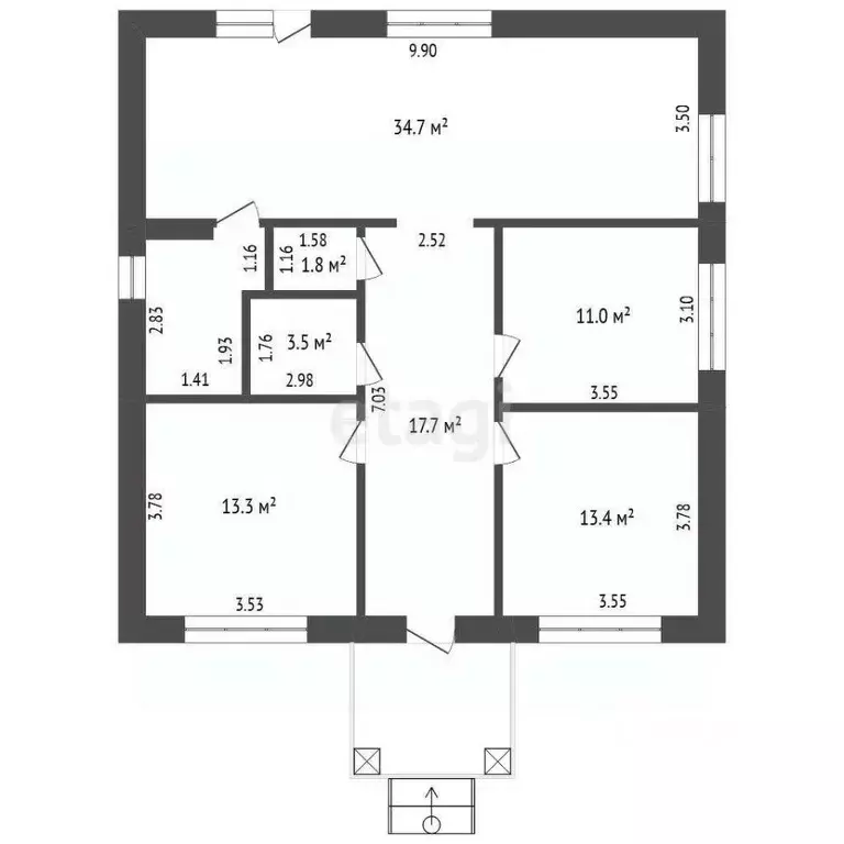 Дом в Мордовия, с. Лямбирь ул. 70 лет Победы, 7 (106 м) - Фото 2